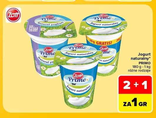 Jogurt naturalny Primo promocja w Carrefour Market