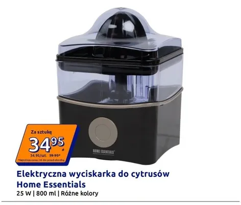 Elektryczna wyciskarka do cytrusów Home Essentials 25W 800ml promocja w Action
