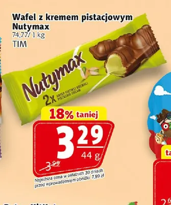 Wafel z kremem pistacjowym Nutymax promocja w Prim Market