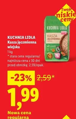 Kasza jęczmienna wiejska Kuchnia Lidla promocja w Lidl