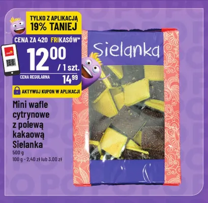 Mini wafle cytrynowe z polewą kakaową Sielanka promocja w POLOmarket