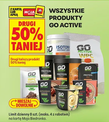 Wszystkie produkty Go Active DRUGI -50% promocja w Biedronka