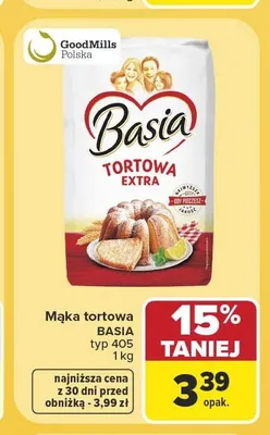 Mąka tortowa Basia promocja w Carrefour Market