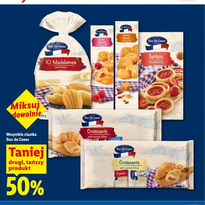 Herbatniki maślane z nadzieniem malinowym Duc De Coeur promocja w Lidl