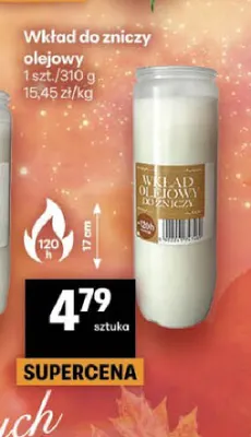 Wkład do zniczy olejowy promocja w Delikatesy Centrum