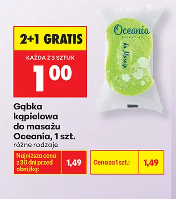 Gąbka kąpielowa do masażu Oceania promocja w Biedronka