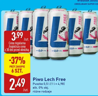 Piwo bezalkoholowe Lech Free Dragon Fruit Grape promocja w Aldi