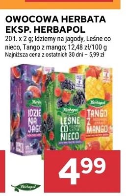 Owocowa herbata ekspresowa Herbapol Tango z mango promocja w Stokrotka