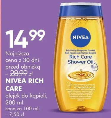 Olejek NIVEA RICH CARE olejek do kąpieli, 200 ml promocja w Makro