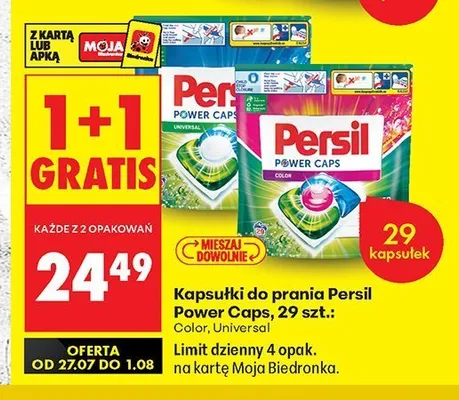 Kapsułki do prania Persil Power Caps Universal promocja w Biedronka