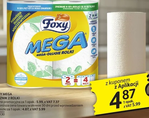 Ręcznik papierowy Foxy Mega 2 rolki promocja w Selgros
