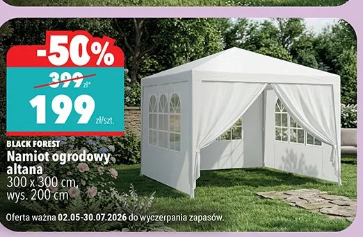 Namiot ogrodowy altana BLACK FOREST 300x300cm wys. 200cm promocja w Biedronka