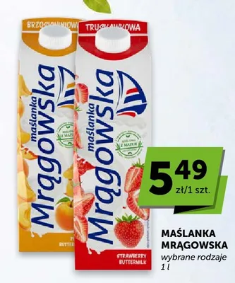 Maślanka Mrągowska truskawkowa promocja w Euro Sklep