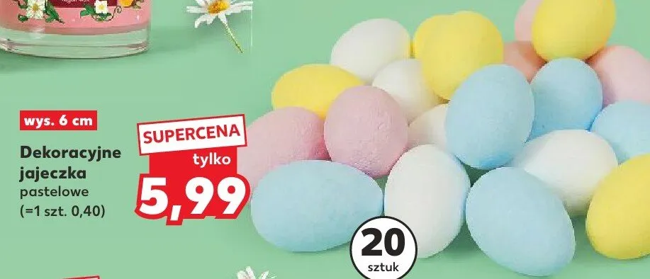 Dekoracyjne jajeczka pastelowe 20 szt. promocja w Kaufland
