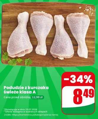 Podudzie z kurczaka świeże klasa A promocja w Dino