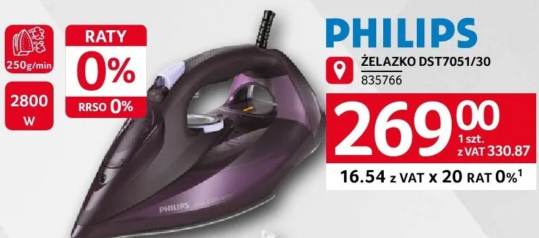 Żelazko PHILIPS DST7051/30 promocja w Selgros