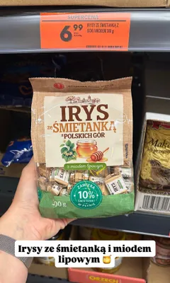 Irysy ze śmietanką i miodem lipowym Jutrzenka Dobre Miasto promocja w Biedronka