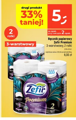 Ręcznik papierowy Zefir Premium 3-warstwowy 2-pak promocja w Dealz