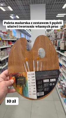 Paleta malarska z zestawem 5 pędzli Pepco Artist promocja w Pepco