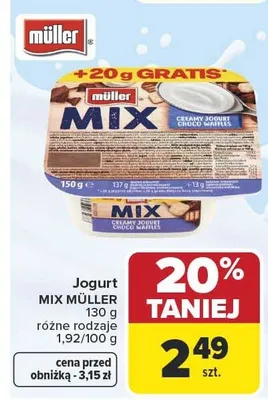 Jogurt Mix Müller promocja w Carrefour Market