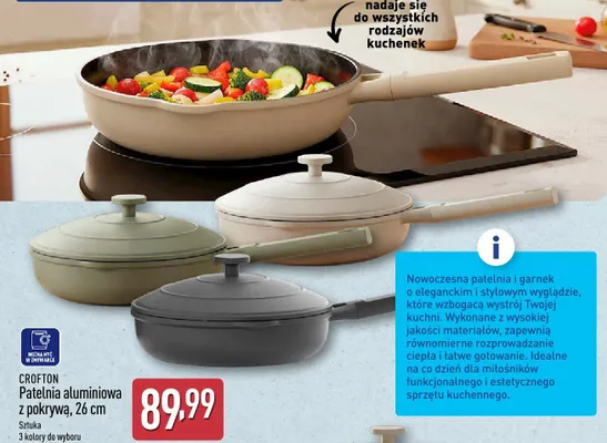 Patelnia aluminiowa z pokrywą Crofton 26 cm promocja w Aldi