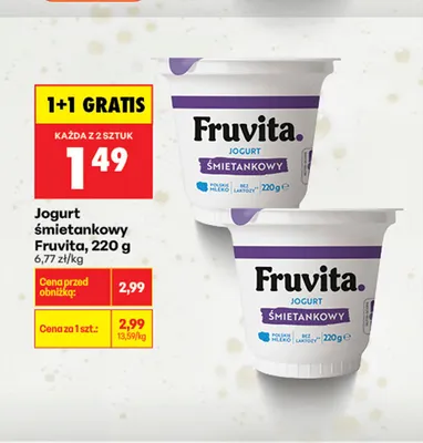 Jogurt śmietankowy Fruvita promocja w Biedronka