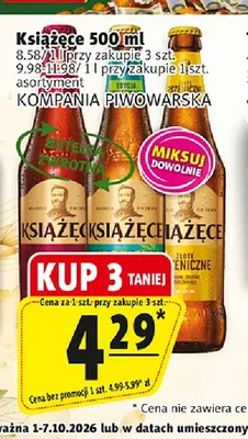Piwo Książęce Złote Pszeniczne promocja w Prim Market