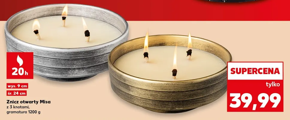 Znicz otwarty Misa z 3 knotami promocja w Kaufland