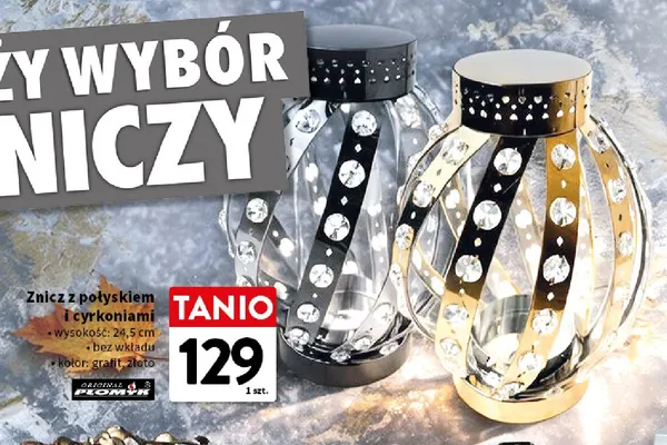 Znicz z połyskiem i cyrkoniami Płomyk promocja w Intermarche
