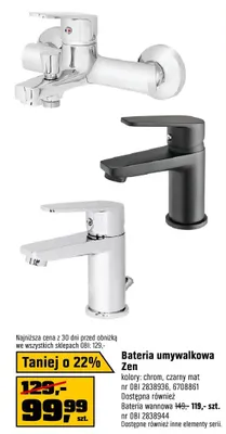 Bateria umywalkowa Cersanit Zen kolor chrom nr OBI 2838936 promocja w OBI