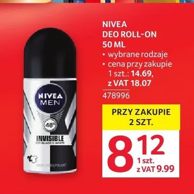 Deo roll-on Nivea Men promocja w Selgros