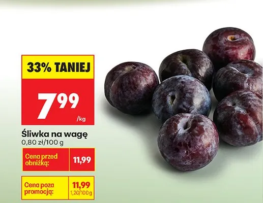 Śliwka na wagę promocja w Biedronka
