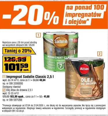 Impregnat Classic promocja w OBI