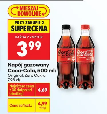 Napój gazowany Coca-Cola Zero 500 ml promocja w Biedronka