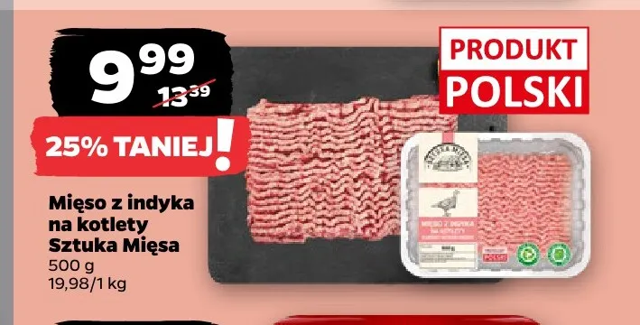 Mięso z indyka na kotlety Sztuka Mięsa promocja w Netto