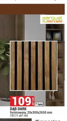 Akustyczne lamele na filcu Dąb Dark fornirowany Parquet & Mercado promocja w Merkury Market