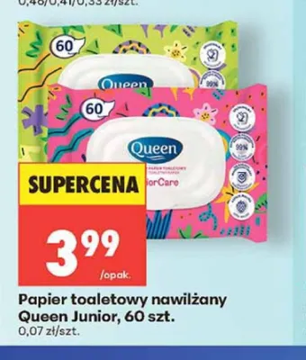 Papier toaletowy nawilżany Queen Junior promocja w Biedronka