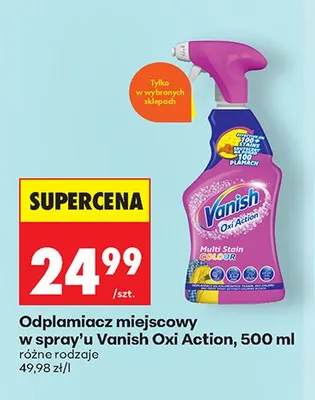 Odplamiacz miejscowy w spray'u Vanish Oxi Action promocja w Biedronka