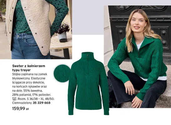 Sweter z kołnierzem typu troyer Tchibo promocja w Tchibo