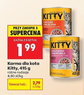 Karma dla kota Kitty kurczak i cielęcina promocja w Biedronka