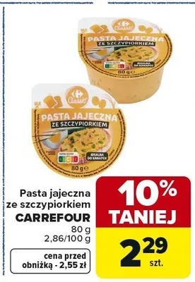 Pasta jajeczna ze szczypiorkiem Carrefour promocja w Carrefour Market