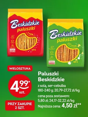 Paluszki z solą, ser-cebulka promocja w Żabka