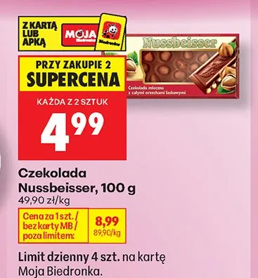 Czekolada Nussbeisser promocja w Biedronka