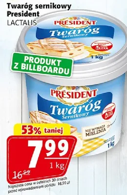 Twaróg sernikowy President promocja w Prim Market