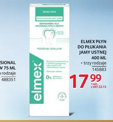 Płyn do płukania jamy ustnej Sensitive Elmex promocja w Selgros