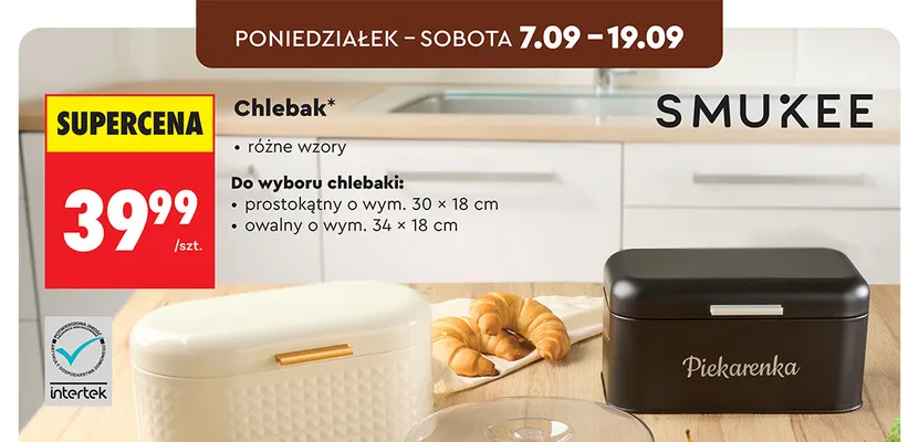 Chlebak owalny 34x18 cm Smukee promocja w Biedronka