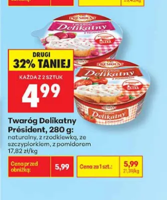 Twaróg Delikatny Président z pomidorem promocja w Biedronka