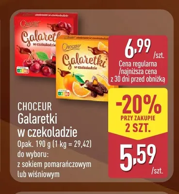 Galaretki w czekoladzie z sokiem pomarańczowym Choceur promocja w Aldi