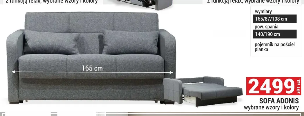 Sofa Adonis promocja w Merkury Market