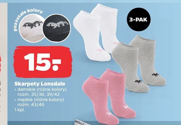Skarpety męskie Lonsdale 3-pak promocja w Netto